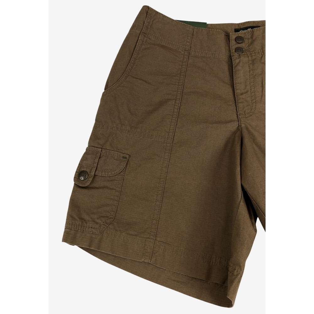 Eddie Bauer Mercer Fit Brown Ripstop Cargo Shorts Womens 4 New Outdoor Hiking - Picture 8 of 10
